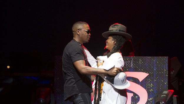 Nas and Erykah Badu in concert in Detroit