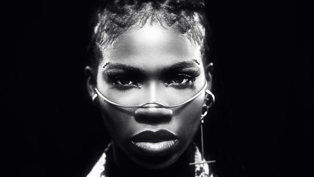 Black and white promotional portrait of Haviah Mighty for new mixtape Stock Exchange.