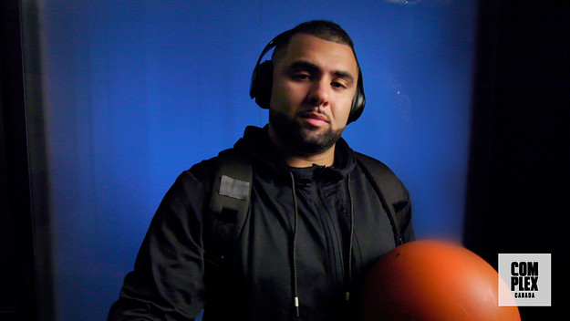 Canadian basketball trainer Jamil Abiad holding a ball