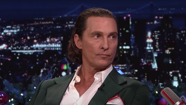 Matthew McConaughey is seen wearing a suit