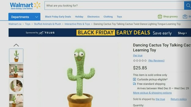 Crude dancing and singing cactus toy sold on Walmarts website.