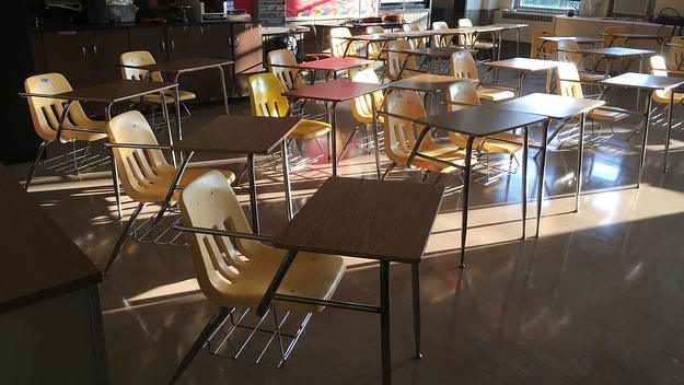 Stock photo of a high school classroom