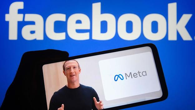 Photo illustration of Mark Zuckerberg's "Meta" announcement