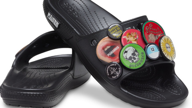 A pair of Crocs is shown.