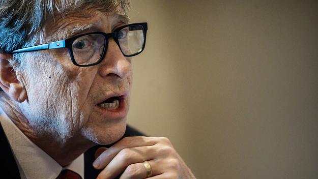 Bill Gates during a call in 2019