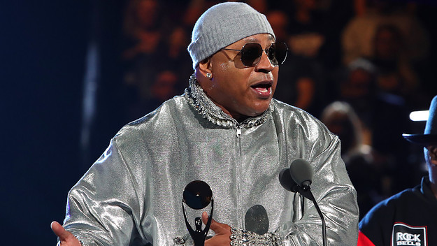 LL Cool J speaking at The Rock and Roll Hall of Fame Induction