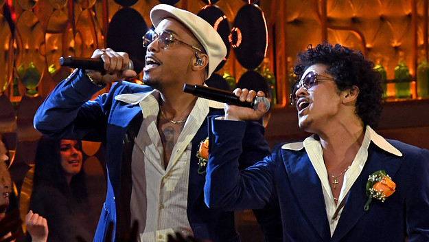 Bruno Mars and Anderson .Paak performing