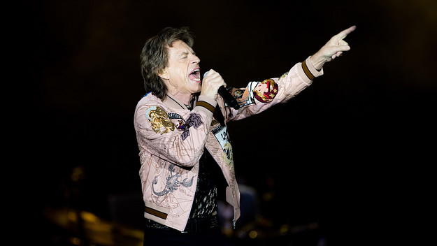 Mick Jagger on stage performing in 2021