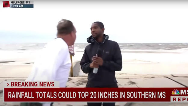 Man yells at MSNBC reporter on-air