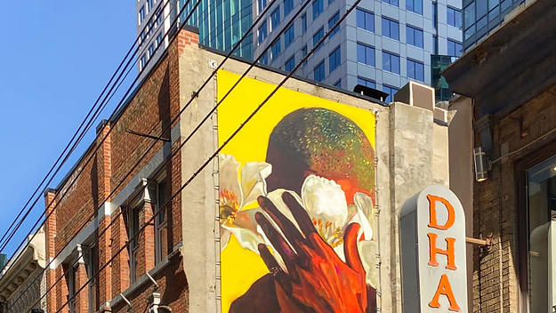 Nashid Chroma's Frank Ocean artwork on the side of a building