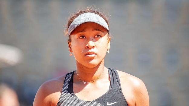Naomi Osaka of Japan during her match against Patricia Maria Tig of Romania in the first round of the Women's Singles competition on Court Philippe-Chatrier at the 2021 French Open Tennis Tournament at Roland Garros on May 30th 2021 in Paris, France.