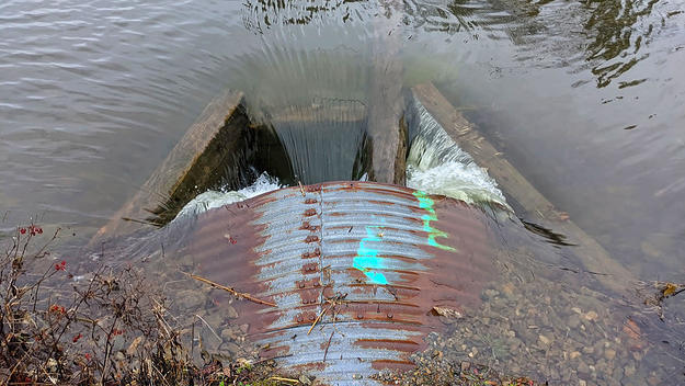 Culvert overflow after a torrential rain storm.