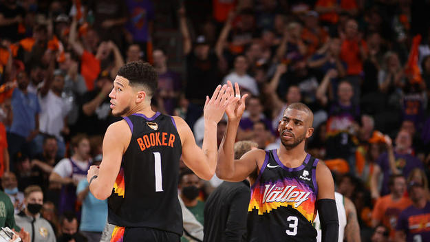 Devin Booker Chris Paul Game 1 NBA Finals High Five