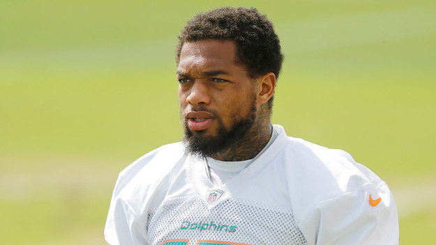 Lynn Bowden Jr. #15 of the Miami Dolphins looks on during practice.