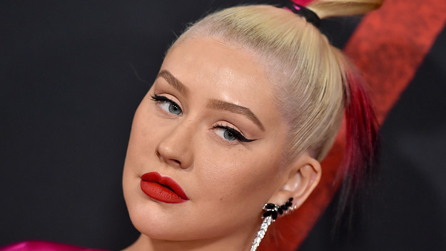 Christina Aguilera attends the premiere of Disney's "Mulan."