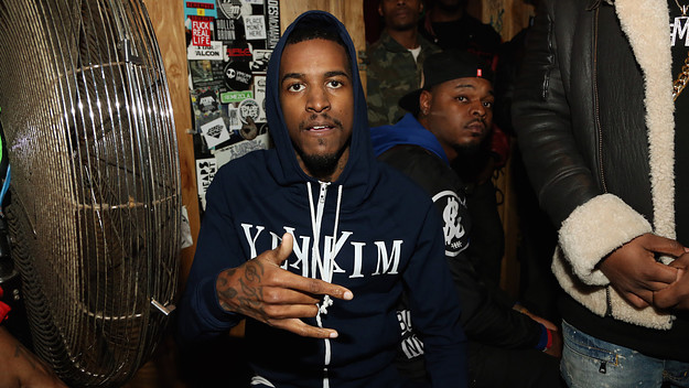 Recording artist Lil Reese backstage at Webster Hall