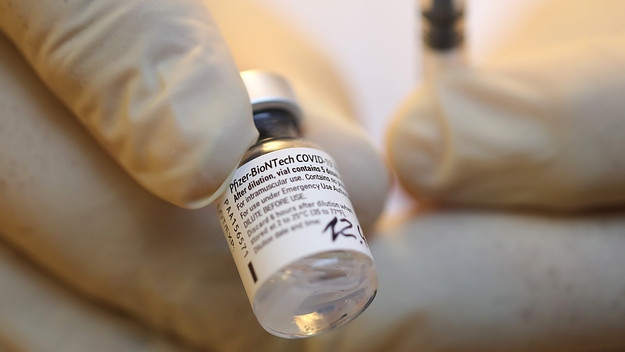 The Pfizer/BioNTech vaccine is pictured at a nursing home of the Sozial-Betriebe-Köln.