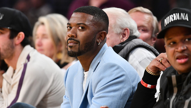 Ray J attends a basketball game between the Los Angeles Lakers