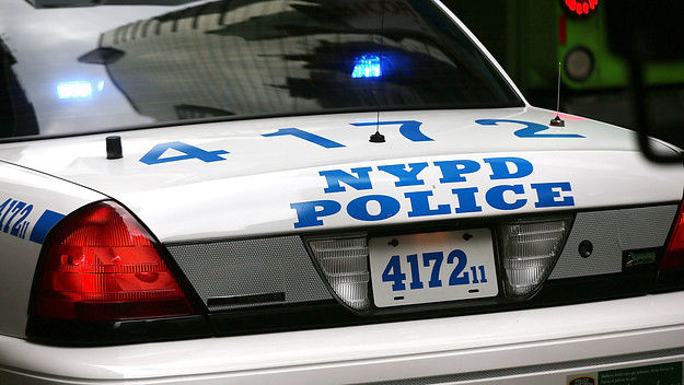 A New York Police Department (NYPD) car is viewed in Times Square.