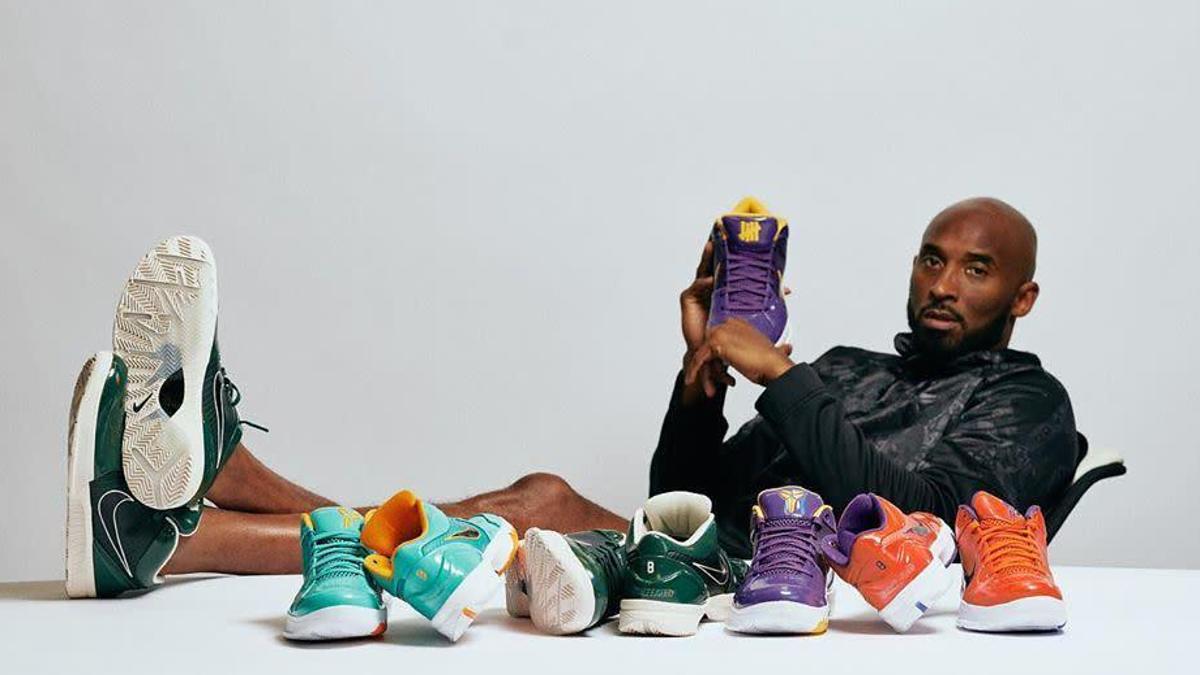 Kobe Bryant with the Undefeated x Nike Kobe 4 Protro Pack
