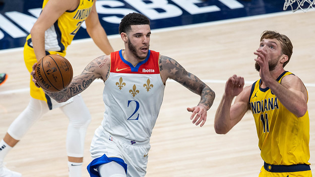 Lonzo Ball Pelicans Pacers 2021