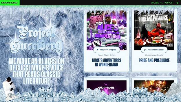 The homepage of 'Project Gucciberg'