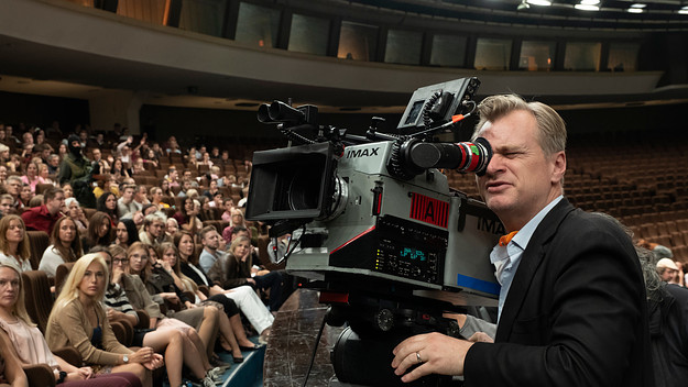 Christopher Nolan on the 'Tenet' set