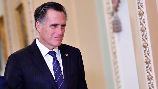US Senator Mitt Romney (R UT) is seen during a recess