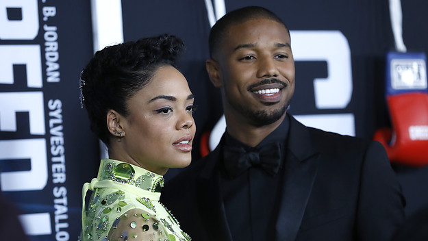 Tessa Thompson and Michael B. Jordan attend "Creed II" New York Premiere