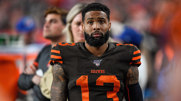 Odell Beckham #13 of the Cleveland Browns looks on