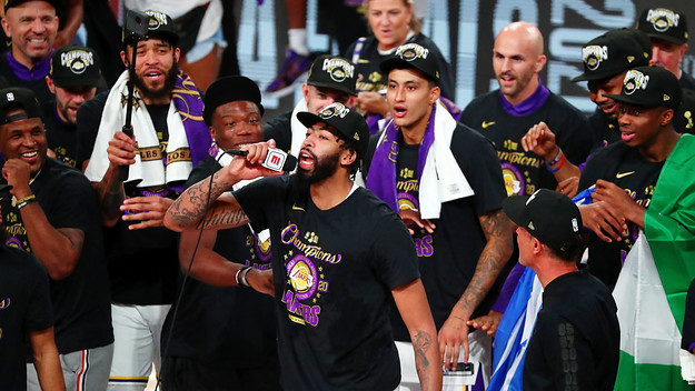 Anthony Davis Lakers Game 6 Ceremony Mic 2020