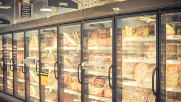 Blurred out pizza aisle