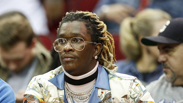 Young Thug attends the game between the Houston Rockets and the Philadelphia 76ers