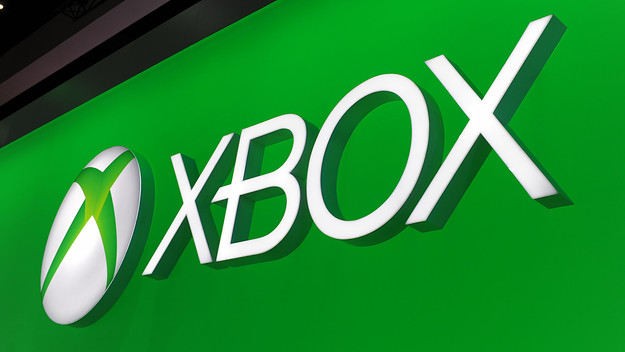 The Microsoft Xbox One logo is seen on the final day of the E3.