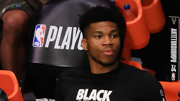 Giannis Antetokounmpo #34 of the Milwaukee Bucks