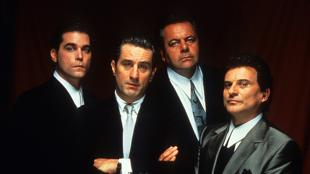 Ray Liotta, Robert De Niro, Paul Sorvino, and Joe Pesci publicity portrait for the film 'Goodfellas'