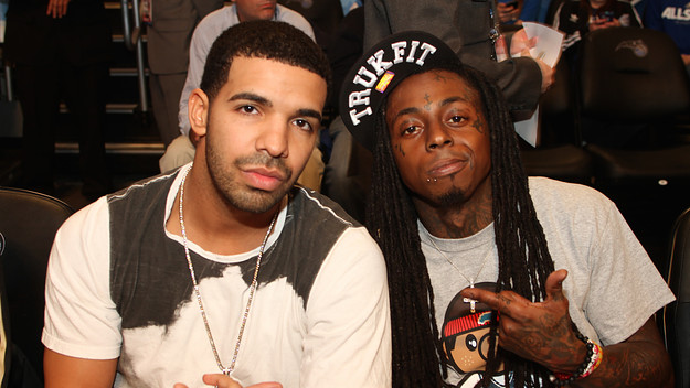 Lil Wayne and Drake pose for a photograph