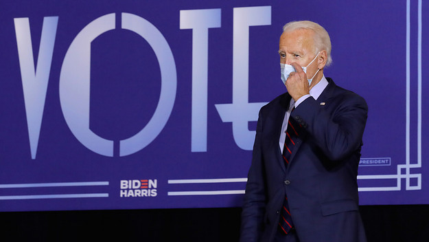 Democratic presidential nominee Joe Biden attends a voter mobilization event