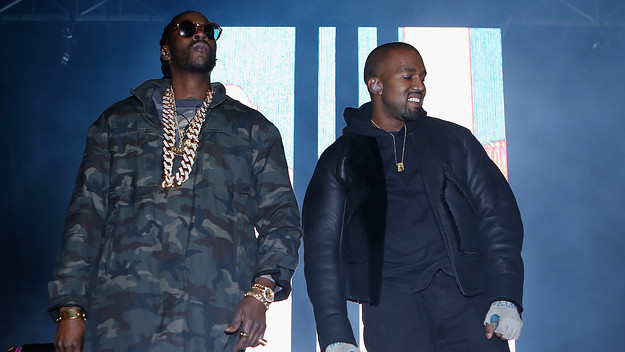 2Chainz and Kanye West perform