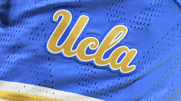 The UCLA Bruins logo on shorts during NCAA Women's Basketball Tournament.