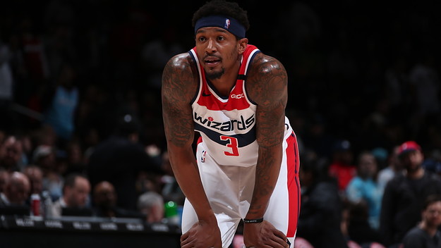 Bradley Beal looks on during the game against the Miami Heat.
