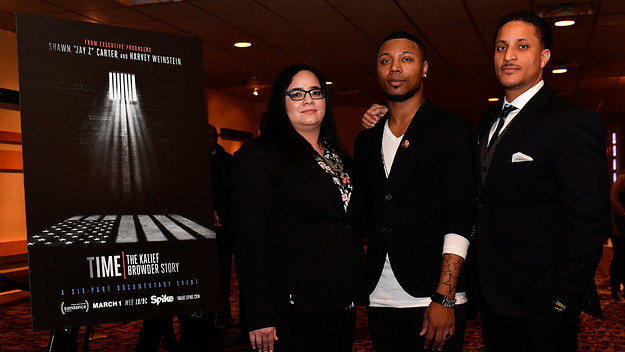 Nicole Browder, Deion Browder and Akeem Browder attend "TIME: The Kalief Browder Story" screening