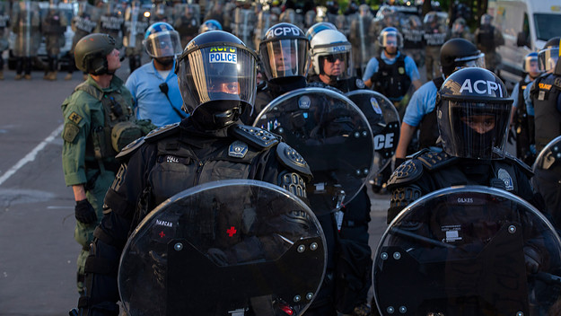 police in riot gear
