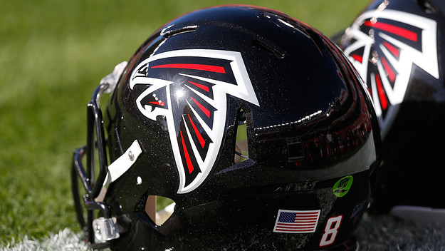 The helmet of an Atlanta Falcons player