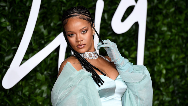 Rihanna arrives at The Fashion Awards 2019.