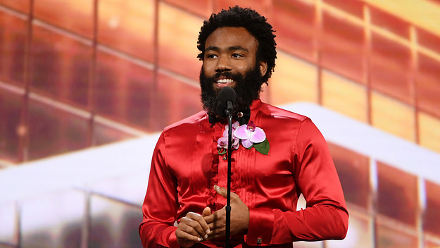 Donald Glover speaks onstage during the 2019 British Academy Britannia Awards.