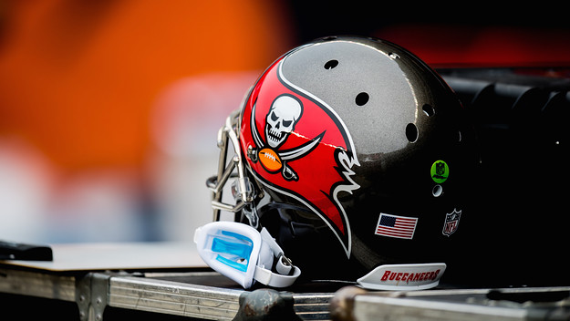 A Tampa Bay Buccaneers helmet
