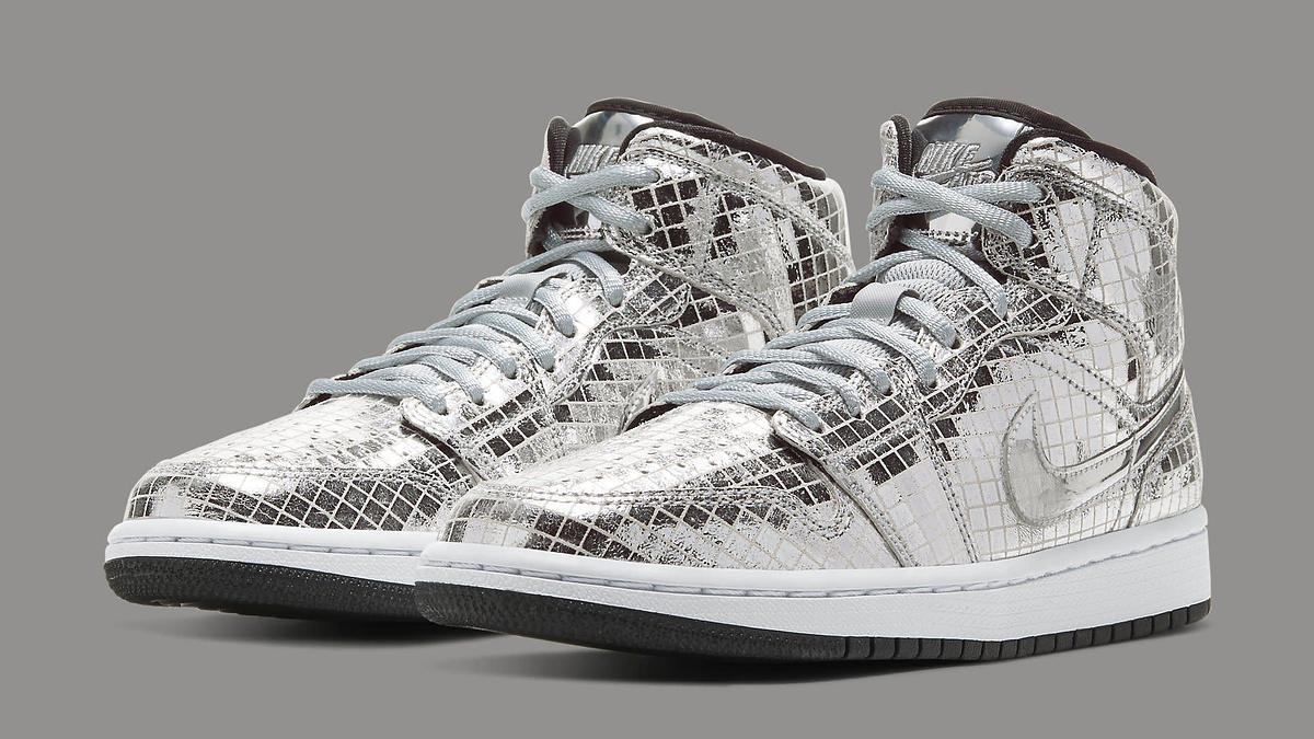 air jordan 1 mid disco ball cu9304 001 pair