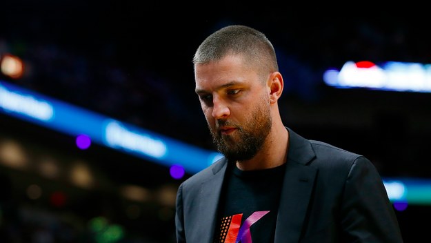 Chandler Parsons #31 of the Atlanta Hawks looks on against the Miami Heat