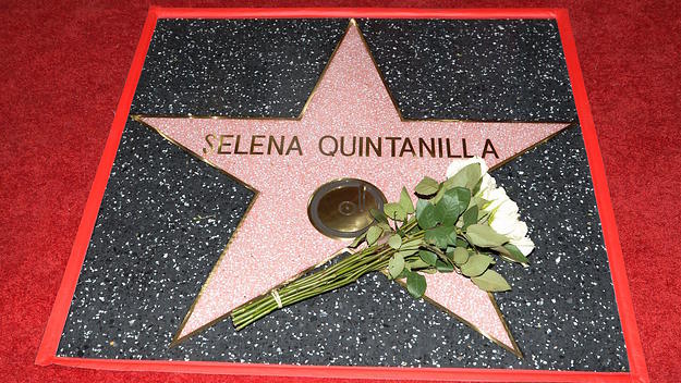 Singer Selena Quintanilla is honored posthumously with a Star on the Hollywood Walk of Fame